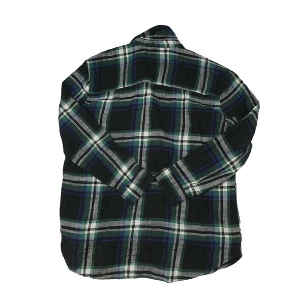 American Eagle oversized super soft flannel plaid shirt, size: large, green - Picture 2 of 2